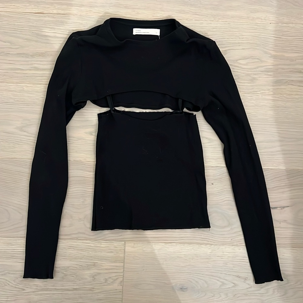 Oak + fort tank w/ attached bolero sleeves